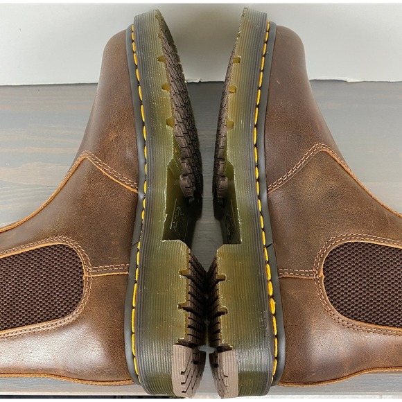 Dr. Martens Chelsea Boots Crazy Horse Brown Leather W8 M7 Slip Resistant NEW - Picture 5 of 13